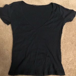 Brandy Melville navy blue low v-neck